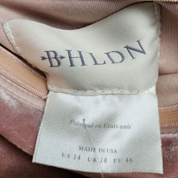 BHLDN Sz. 14 New Edison Velvet Bridesmaid Dress in Blush Mother of the Bride - Picture 7 of 15
